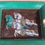 Vintage Hermes Paris Porcelain Cigar Ashtray Cheval D Orient Horses Made In France Image 3
