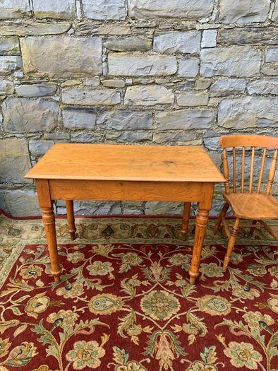 19th Century Victorian Elm & Oak Kitchen Table.