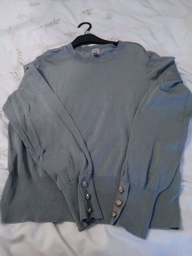 H & M duck egg blue green jumper