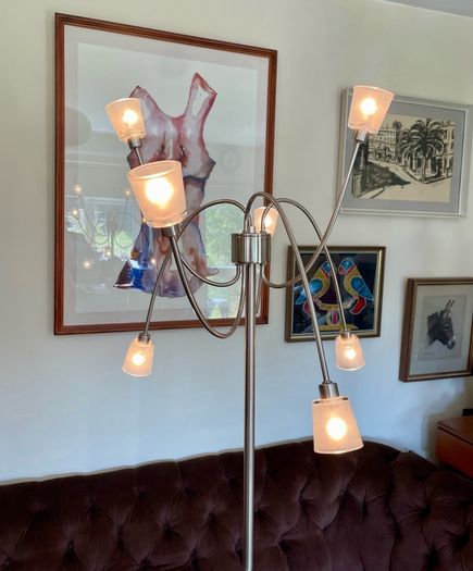 Rare IKEA Kryssbo Medusa Tentacle Jellyfish Stainless Floor Dimmer Accent Lamp