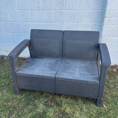 Rattan style plastic garden furniture  no cushions