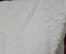 Ice white candlewick cotton bedspread, as new