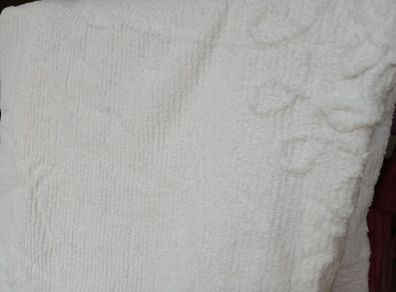 Ice white candlewick cotton bedspread, as new