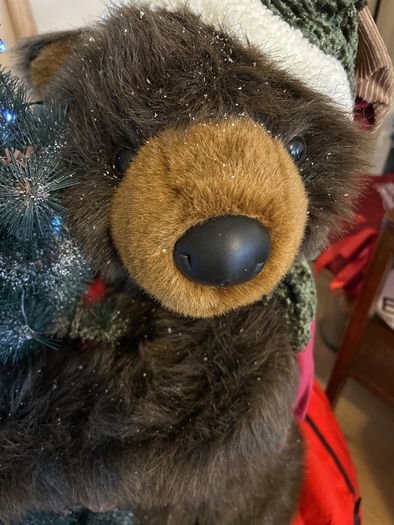 Christmas Bear and baby Bear decoration Vintage on a wooden base classic
