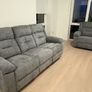 3+2 Montana Grey & Beige Fabric Recliner Sofa Set Image 9