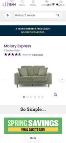 New in box Malory Express 2 seater sofa