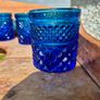 Vintage Anchor Hocking Blue Wexford Tumblers Set of 6 Image 7
