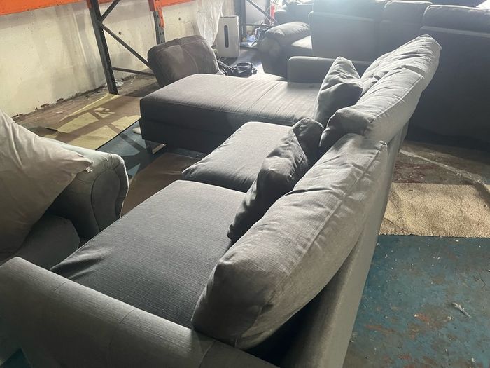 Grey corner sofa set L shaped