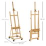 Vinsetto Easel, Artist Easel, Adjustable, 4 Wheels, Natural + Black Image 2