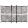 5-Panel Room Divider Poly Rattan Brown 300x200 cm Image 3
