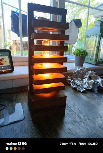Hand crafted tiered lamp