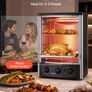Countertop Vertical Rotating Oven 22L Rotisserie Shawarma Machine, 1500W Kebab Grill Roaster with Heat-Resistant Door, Drip Tray, Timer & Temp Control, Kebab Rack with 7 Skewers Image 5