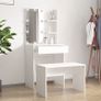 Dressing Table Set with LED White Engineered Wood Image 2