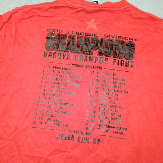 Nagoya Grampus Eight (M) 2010 J League Champions Tee SHirt Tshirt Jersey Le Coq Sportif Vintage Retro Soccer Football Japan  Red Medium