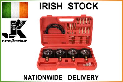 Motorcycle Carburetor Carb Balancer Syncronizer 4 Cylinder With Case