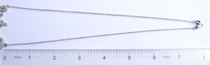 Vintage Sterling Silver 925  Sister,  Necklace with White Sapphire length 16" - 8,9g