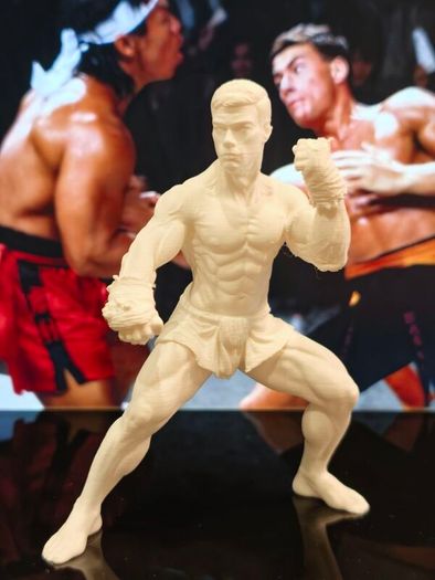 3D Printed Jean-Claude Van Damme Figurine From 80s Movie Kickboxer