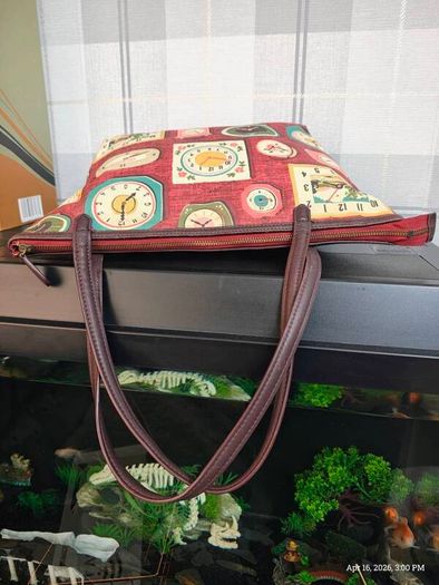 Vintage Cath Kidston Retro Clock Print Tote Bag