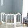 3 Panels Dog Gate w/ Support Feet Fence Safety Barrier Freestanding Wood White Image 10