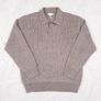Next Taupe Mushroom Brown Ribbed Button Collar Polo Knit Jumper Mens Size L Image 2