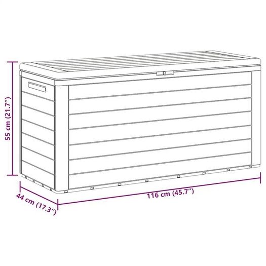 Garden Storage Box Anthracite 116x44x55 cm