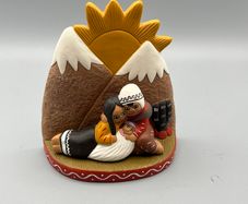 Vintage Nativity Scene Peruvian Folk Art - Terracotta - Excellent Condition