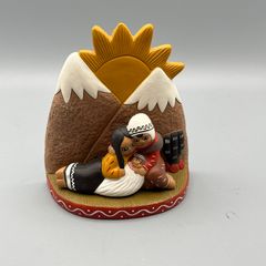 Vintage Nativity Scene Peruvian Folk Art - Terracotta - Excellent Condition