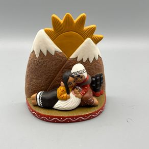 Vintage Nativity Scene Peruvian Folk Art - Terracotta - Excellent Condition