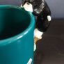 Fabulous Collectable Vintage Hand-Painted 3-D Cat and Frog Mug by Bergschrund, Seattle, USA, from 1991, Display Only Due to Hairline Crack Image 4