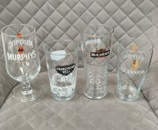 Pint glasses. Murphy's Franciscan well Bulmers Guinness