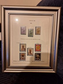 Framed selection of mint Vatican City stamps from 1966