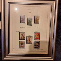 Framed selection of mint Vatican City stamps from 1966