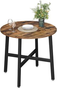 Dining Table, Small Round Kitchen Table for Living Room, Office, 80 x 75 cm (diameter x height), Industrial Design