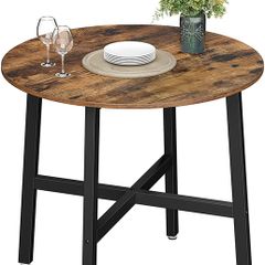Dining Table, Small Round Kitchen Table for Living Room, Office, 80 x 75 cm (diameter x height), Industrial Design