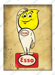 Esso oil drop Boy Classic car garage metal tin sign