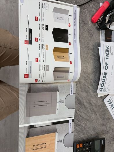 600mm floor vanity units and basins.
