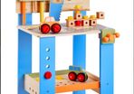 Wooden Kids Workbench Toy with 62 Accessories  Role Play Builder Set for Ages 3