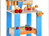main image for ad Wooden Kids Workbench Toy with 62 Accessories  Role Play Builder Set for Ages 3