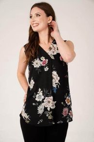 PLUS SIZE (22) Saloos Black Floral Top. New