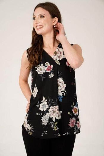 PLUS SIZE (22) Saloos Black Floral Top. New