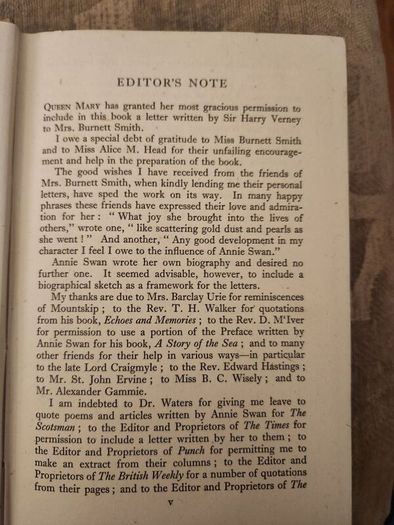 The Letters Of Annie S. Swan. Second Edition 1946 Hardback In Good Condition.