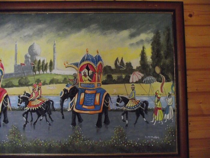 Indian Royal procession Painting - Signed B. McMullan