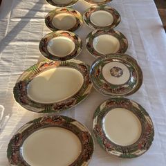 Vintage 1930s Myott Son & Co "England's Countryside" 10-Piece Service (H.W.340)