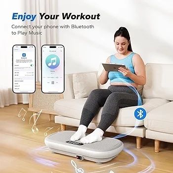 Powerful Vibration Plate Exercise Machine for Weight Loss and Shaping, 13 mm Large Amplitude, 200 kg Weight Capacity, Silicone Pedal, Built-in Bluetooth Speaker