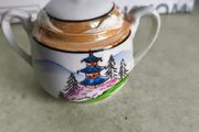 Vintage Japanese Lusterware Sugar bowle and lid  Hand Painted