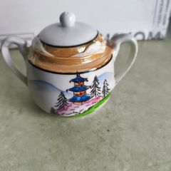 Vintage Japanese Lusterware Sugar bowle and lid  Hand Painted
