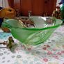Green Glass Dessert Bowl set Image 6