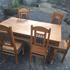 Mexican Pine Dining Table + Six Chairs