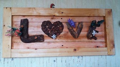 Rustic Love Driftwood Wall Woodart