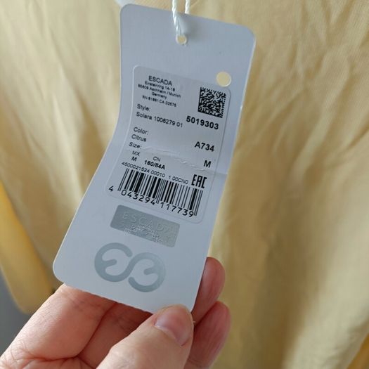 BNWT Escada yellow v neck jumper